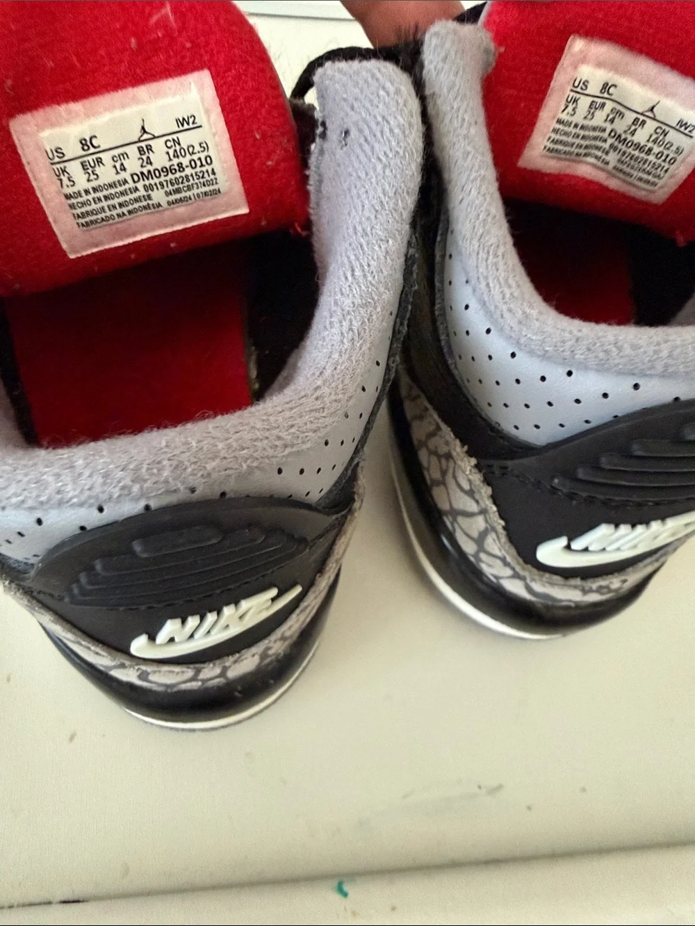 Nike Jordan Kids Black, Gray and Red Low-Top Sneakers